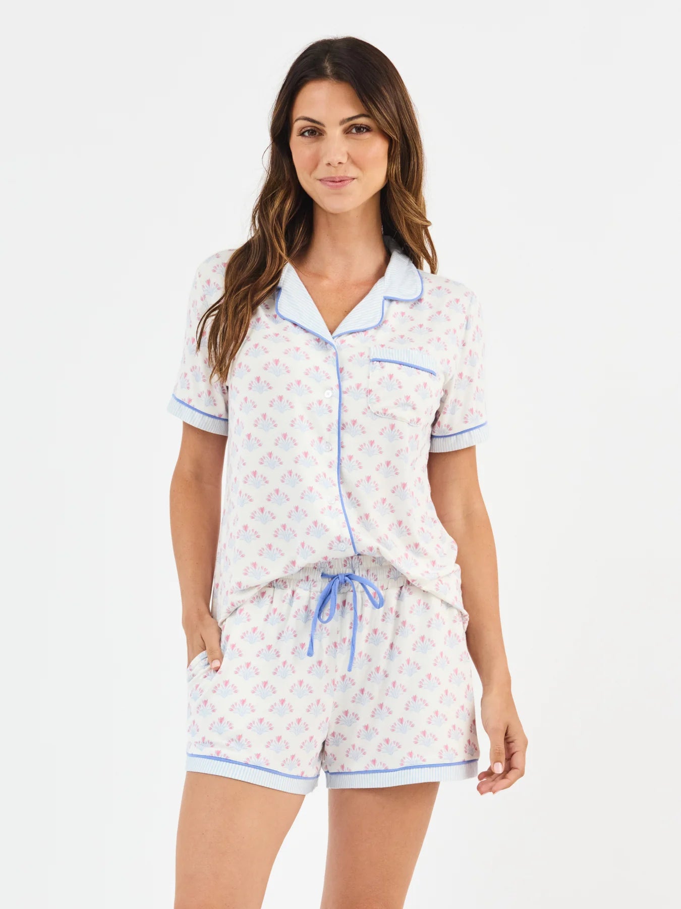 Mary Square Women's Charlotte Shorts Set | Belle Blooms White