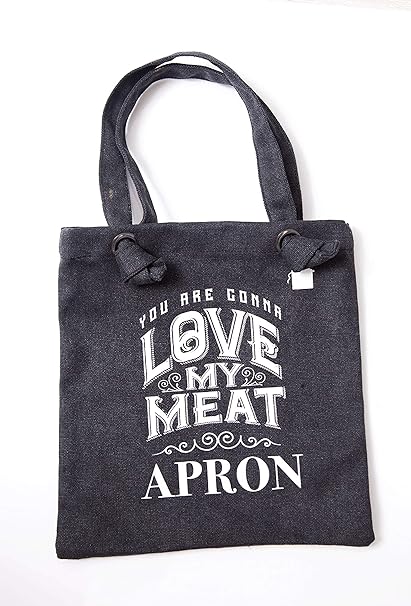 Boxer Gifts Canvas Love My Meat Apron, Black