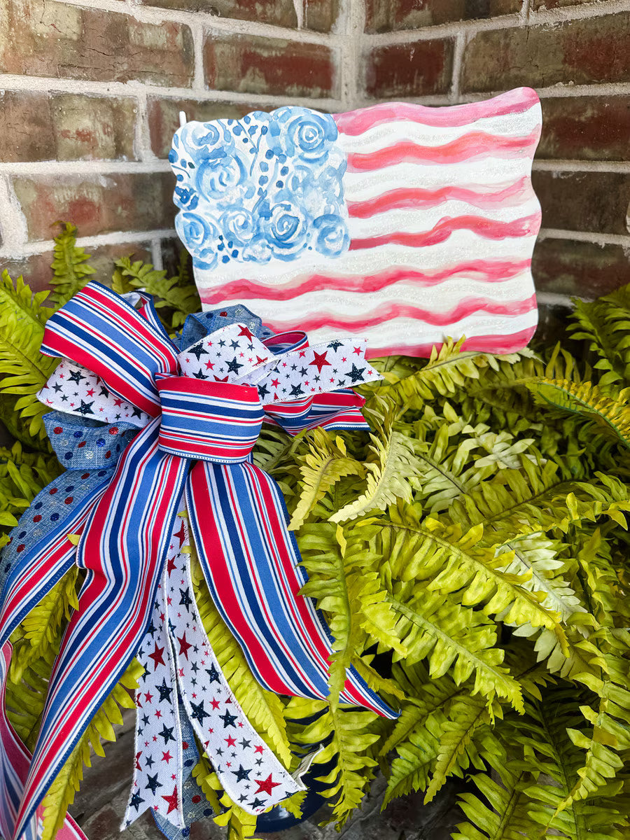 The Round Top Collection Rose Watercolor Flag