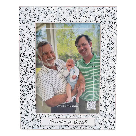 Glory Haus You Are Loved Blue White Frame