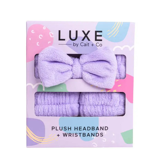 Cait + Co Luxe Headband + Wristbands - Purple