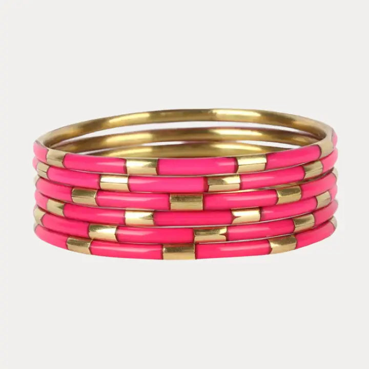 BuDhaGirl Pink Veda Bangles - Set of 6