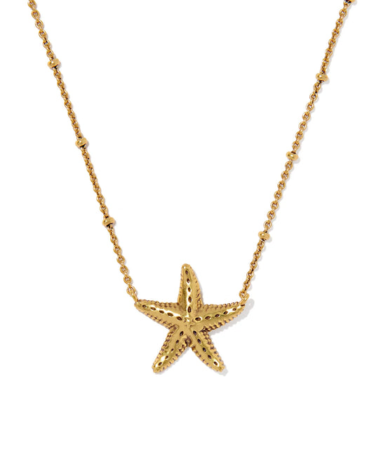 KENDRA SCOTT PARKER STARFISH METAL SHORT PENDANT NECKLACE VINTAGE GOLD