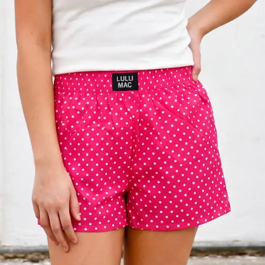 Lulu Mac Bxmpd- Hot Pink Mini Polka Dot Boxer