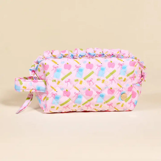 The Darling Effect Essentials Quilted Cosmetic Pouch–School's in Session