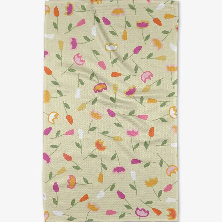 Geometry Bright Buds Tea Towel