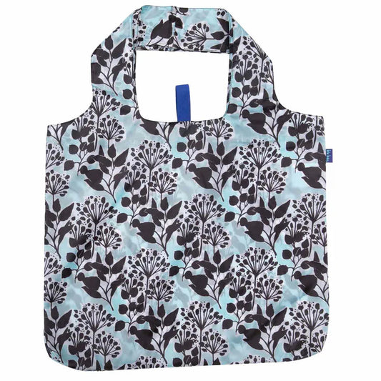 ROCKFLOWERPAPER AUTUMNAL FLORA BLU BAG REUSABLE SHOPPING BAG - MACHINE WASHABLE