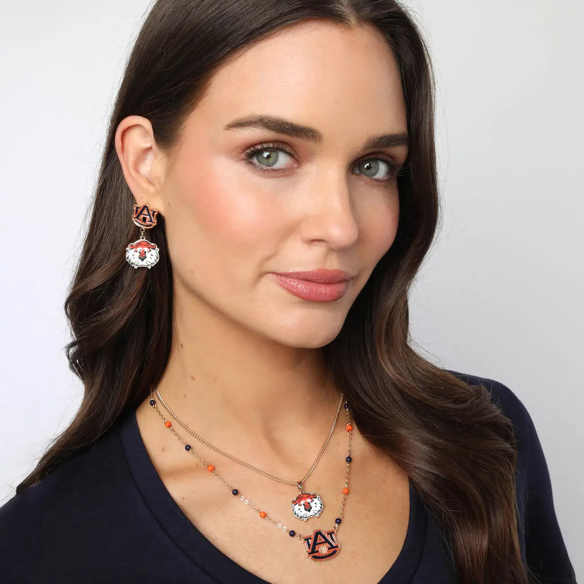 Canvas Style Auburn Tigers Enamel Drop Earrings