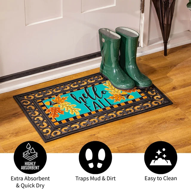 Evergreen Enterprises Hello Fall Leaves Sassafras Switch Mat, 22" x 10"