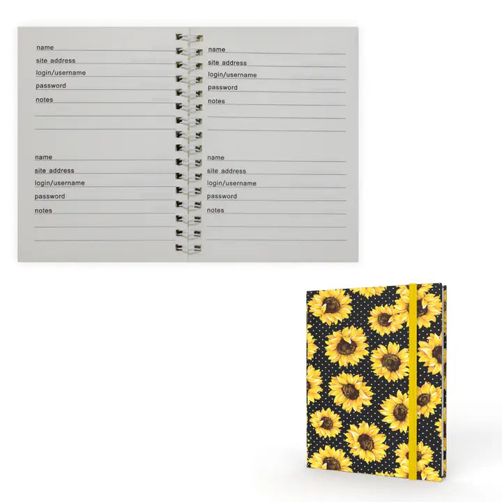 Seriously Shea Password + Username Log Book | Sunflowers