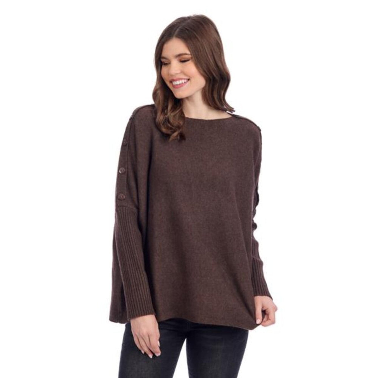 Mud Pie Sheffield Button Sweater - Brown