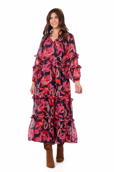 MUD PIE PORTIA MAXI DRESS-PINK