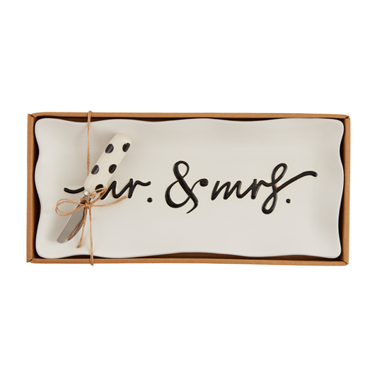 MUD PIE MR. AND MRS. HOSTESS TRAY SET