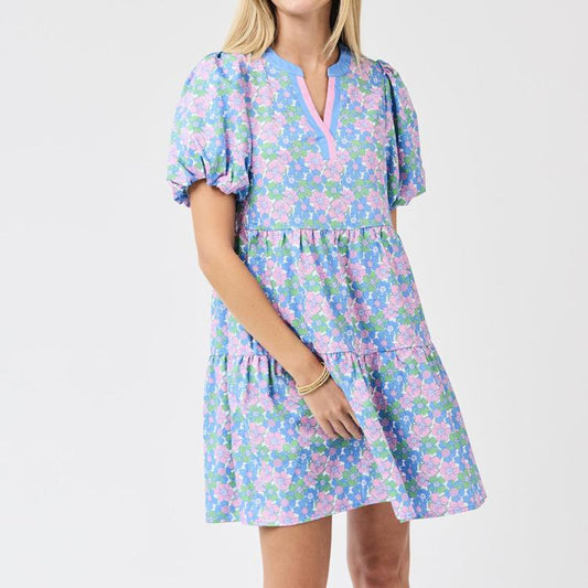 MARY SQUARE Mini Dress Kinsley Vintage Posies Ble