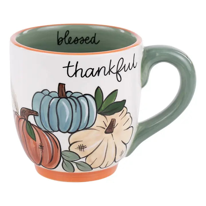 Glory Haus Thankful Grateful Pumpkins Mug