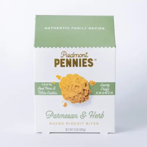 Piedmont Pennies Large Carton, Parmesan & Herb