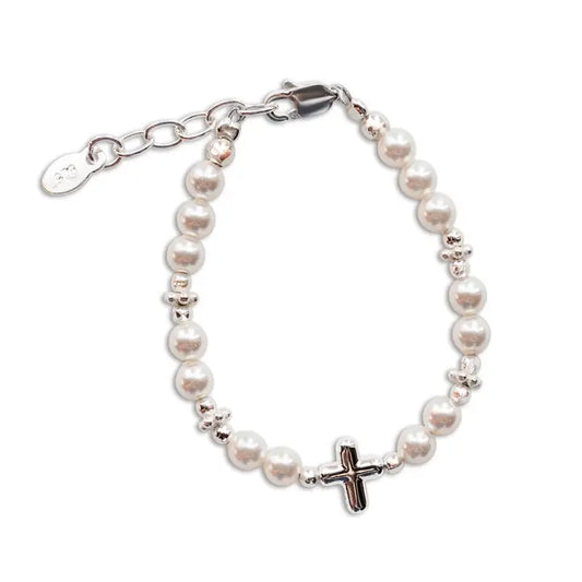 Cherished Moments Kids Sterling Silver Cross Bracelet Baptism & Communion Gift