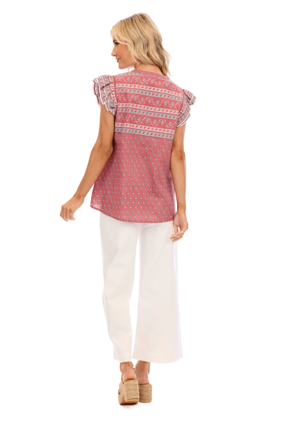 MUD PIE MARINA FLUTTER TOP
