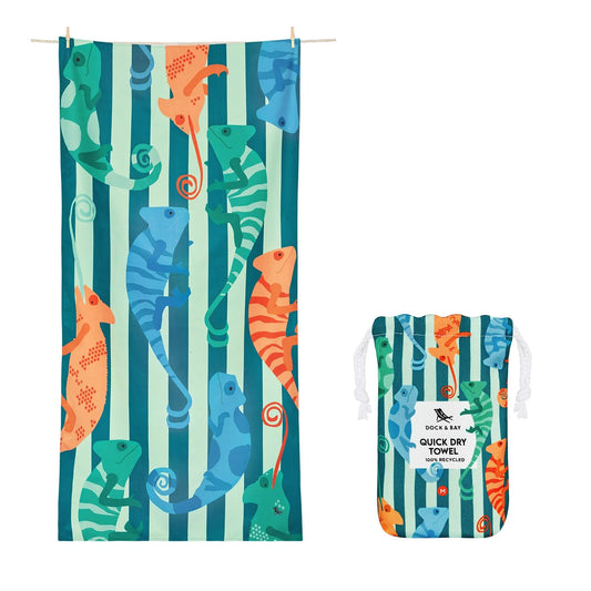 Dock & Bay Kids Beach Towels - Karma Chameleon - GRS Certified-L