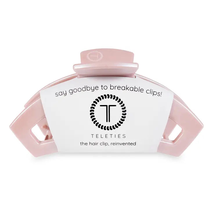 Teleties Open Hair Clip | Large | Pearly Pink