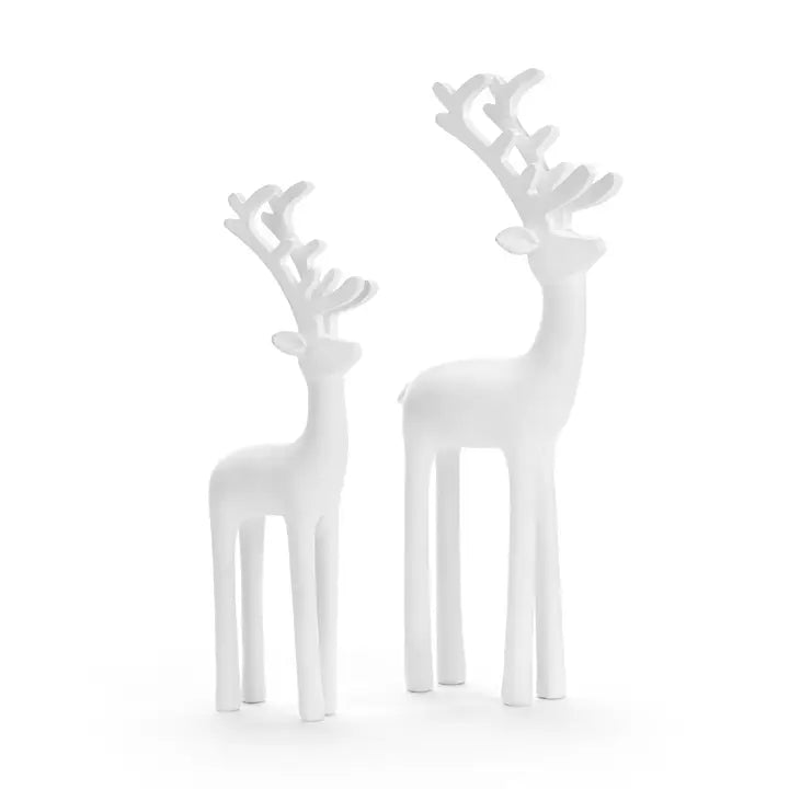 Demdaco White Resin Reindeer Figure