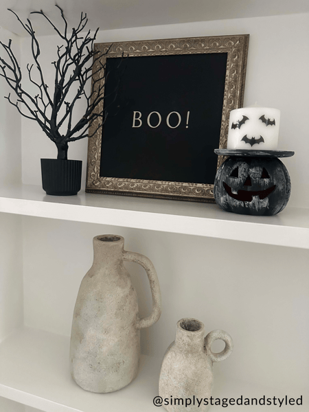 MUD PIE TERRA JACK-O-LANTERN PILLAR HOLDER