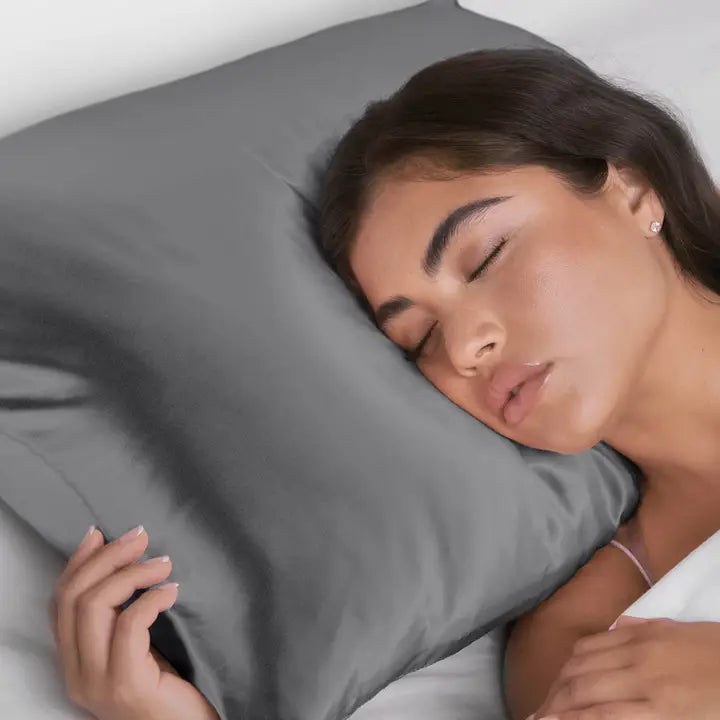Kitsch Satin Pillowcase Standard - Charcoal