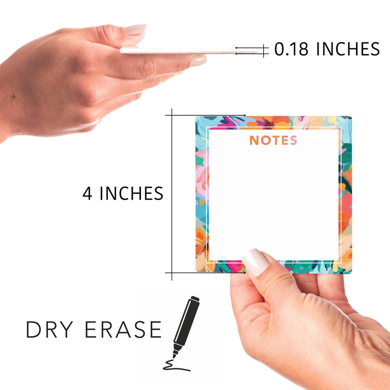 LIFE track By Clairmont & Co. Glass  Dry Erase Notes-Abstract Floral