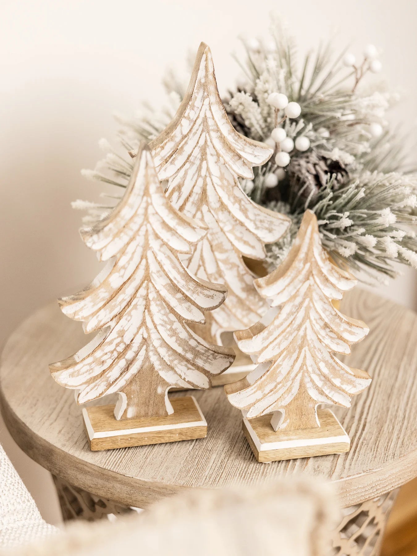 Mary Square Carved Spruce Wood Trees