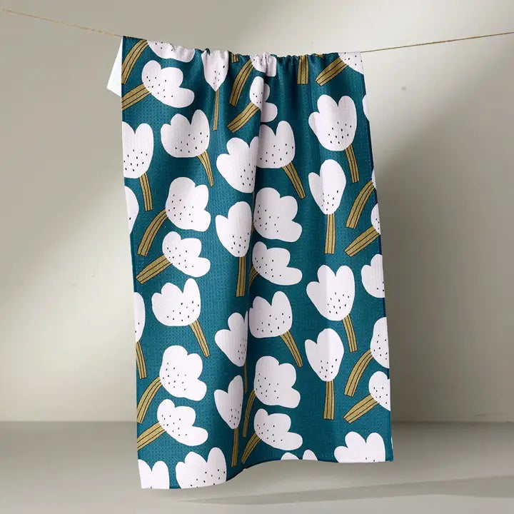 Geometry Tulips Tea Towel