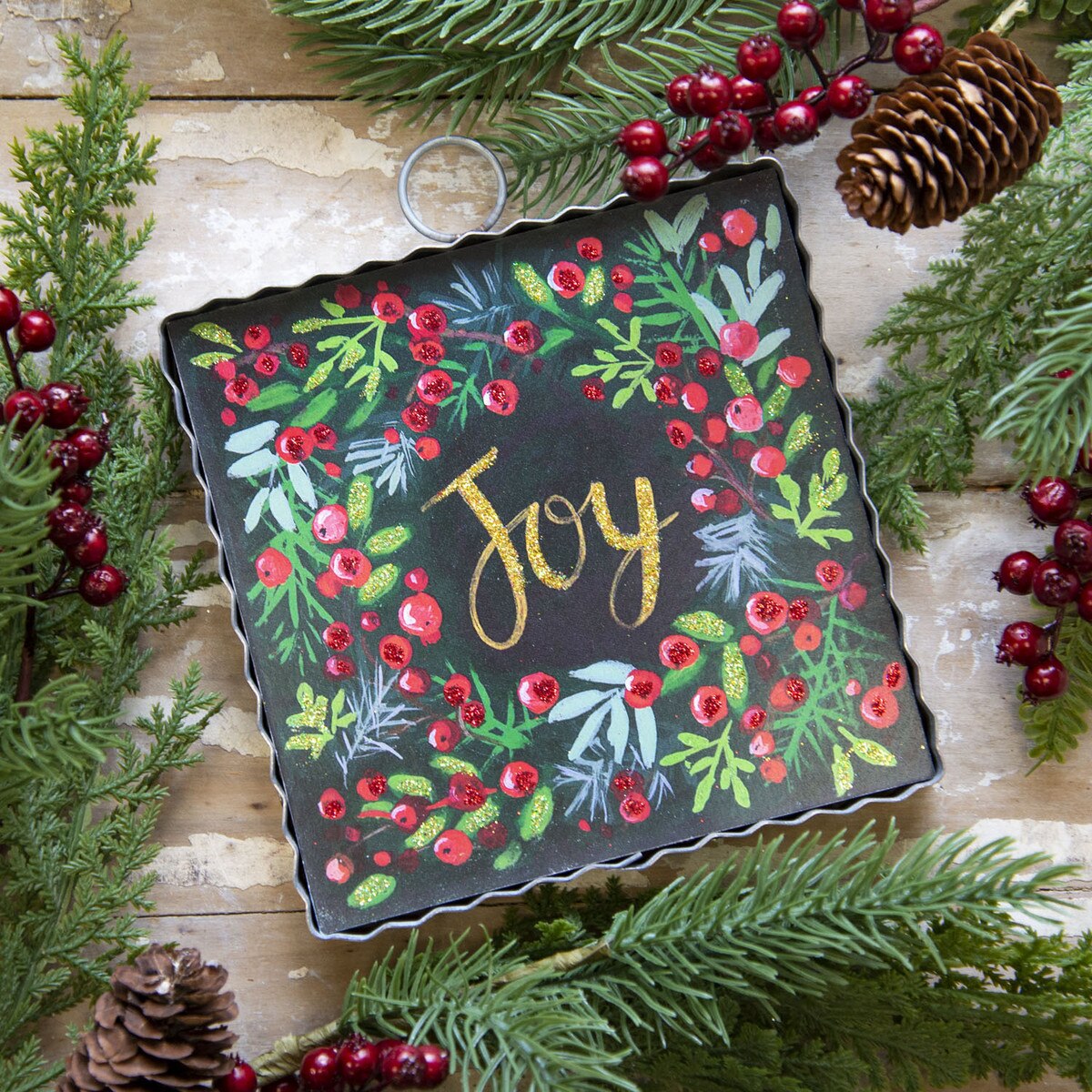 The Round Top Collection Mini "Joy" Wreath Print