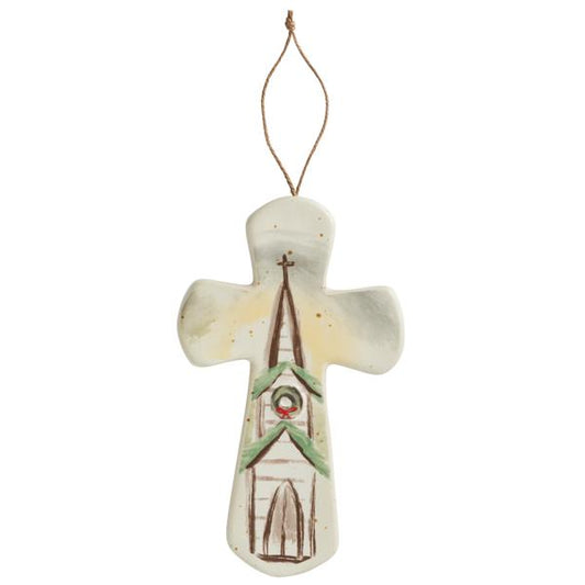 MUD PIE CERAMIC CHURCH NATIVITY CROSS