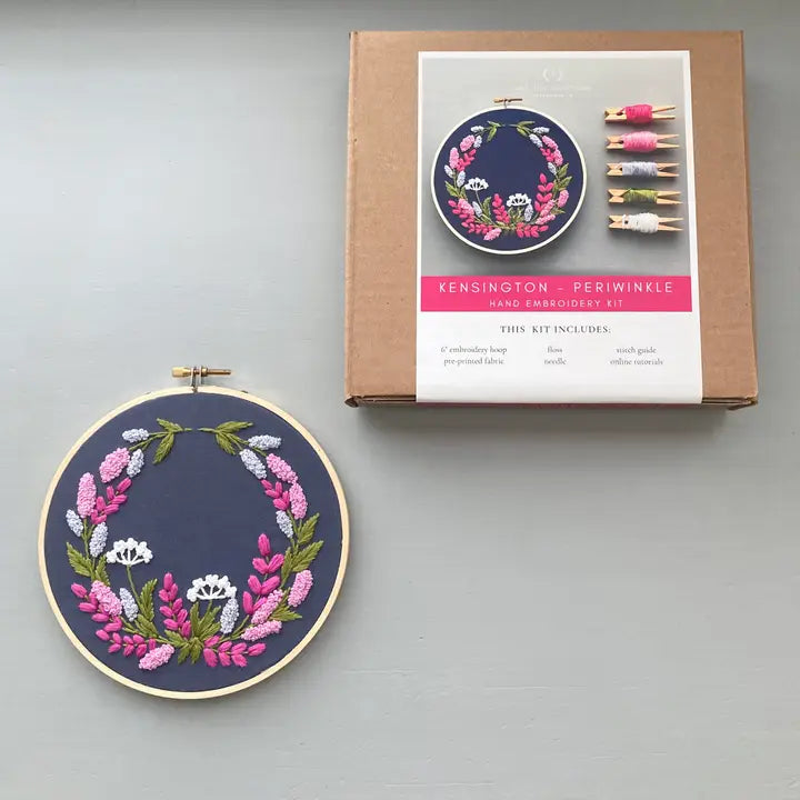 And Other Adventures Embroidery Co Embroidery Kit - Kensington Periwinkle