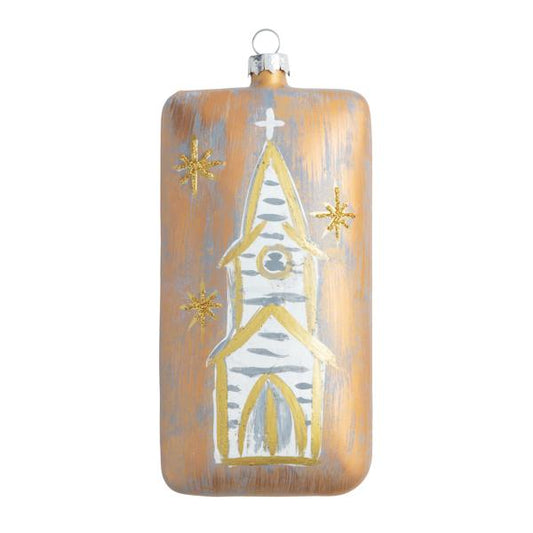 MUD PIE CHURCH PAINTED ORNAMENT