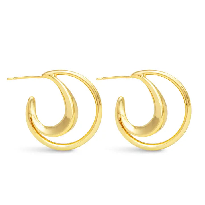 Amanda Blu Summer Polished Double Hoop Gold