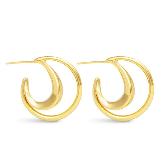 Amanda Blu Summer Polished Double Hoop Gold