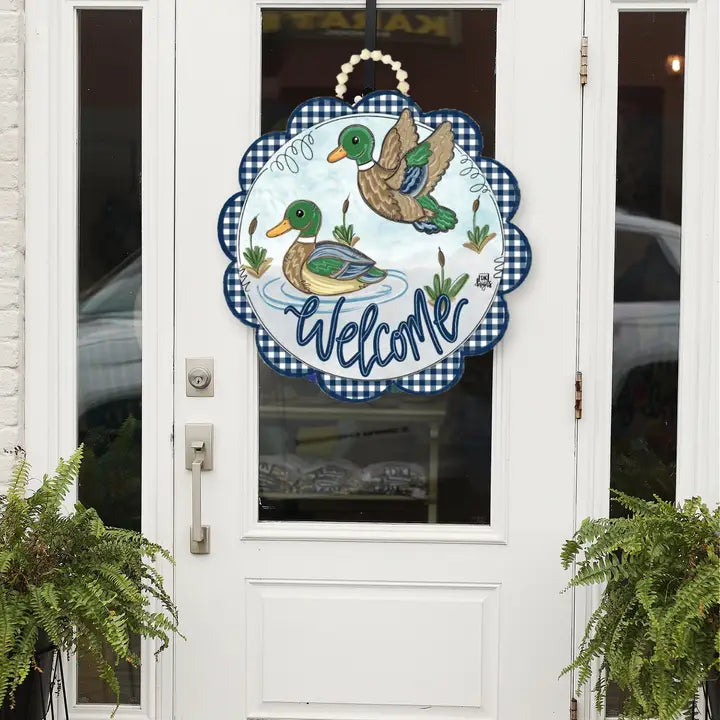 DK Designs Mallard Scallop Welcome Door Hanger