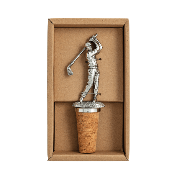 MUD PIE GOLFER METAL BOTTLE STOPPER