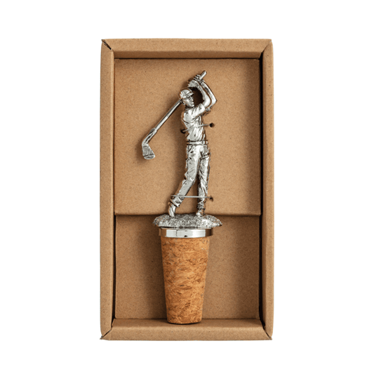 MUD PIE GOLFER METAL BOTTLE STOPPER