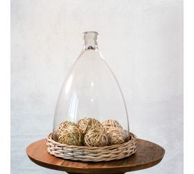 Pd HOME & GARDEN 14.9" GLASS DOME WILLOW BASE