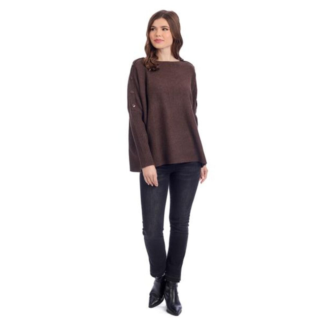 Mud Pie Sheffield Button Sweater - Brown