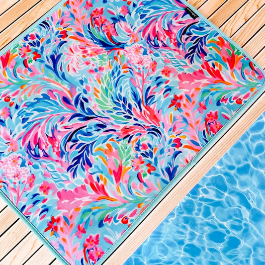 Neoprene Poolside Seating Mats-Tropical Blooms