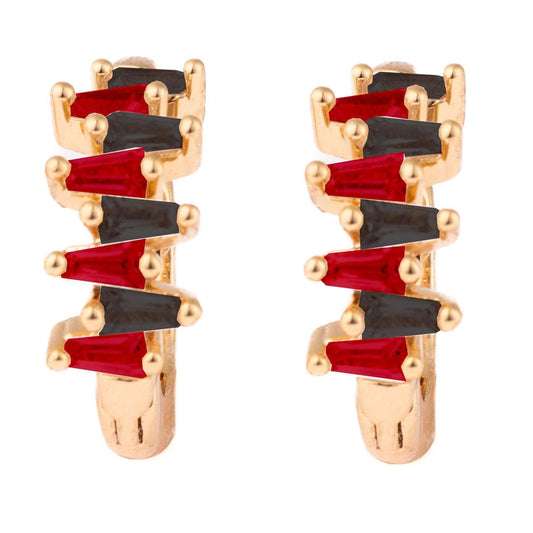 Mary Square  Kay Earrings Red & Black