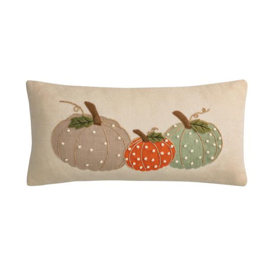 MUD PIE LUMBAR FRENCH KNOT PUMPKIN PILLOW