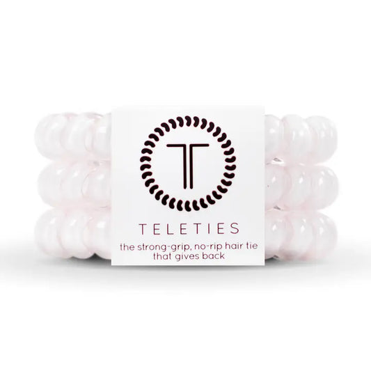 Teleties Spiral Hair Coils | Large | Rose Water Pink Hair Ties