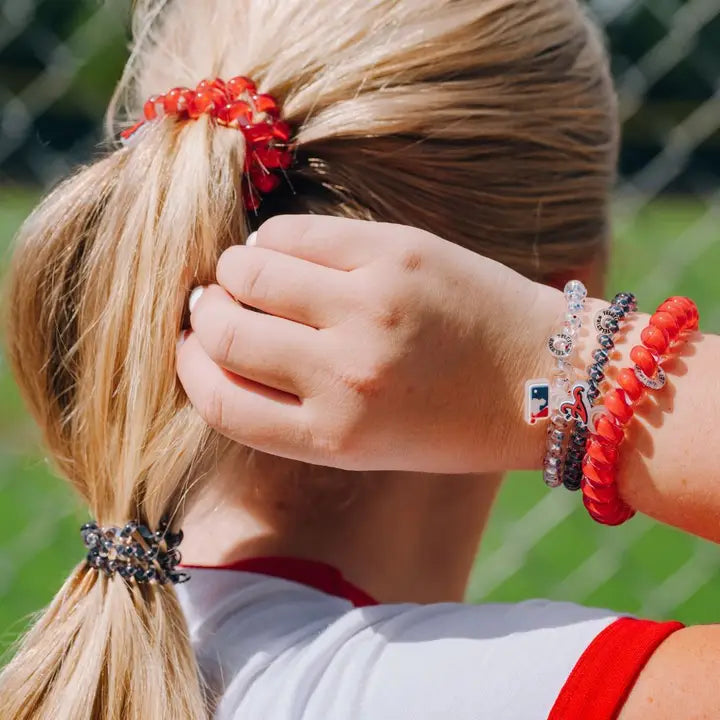 Teleties Spiral Hair Coils | Large | Atlanta Braves Hair Ties