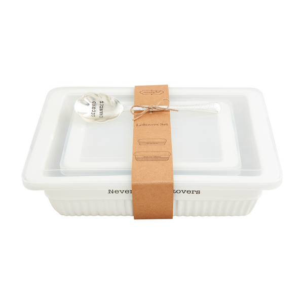 MUD PIE LEFTOVERS DISH & LID SET