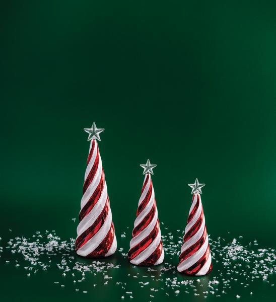 MUD PIE MEDIUM CANDY CANE GLASS TREE