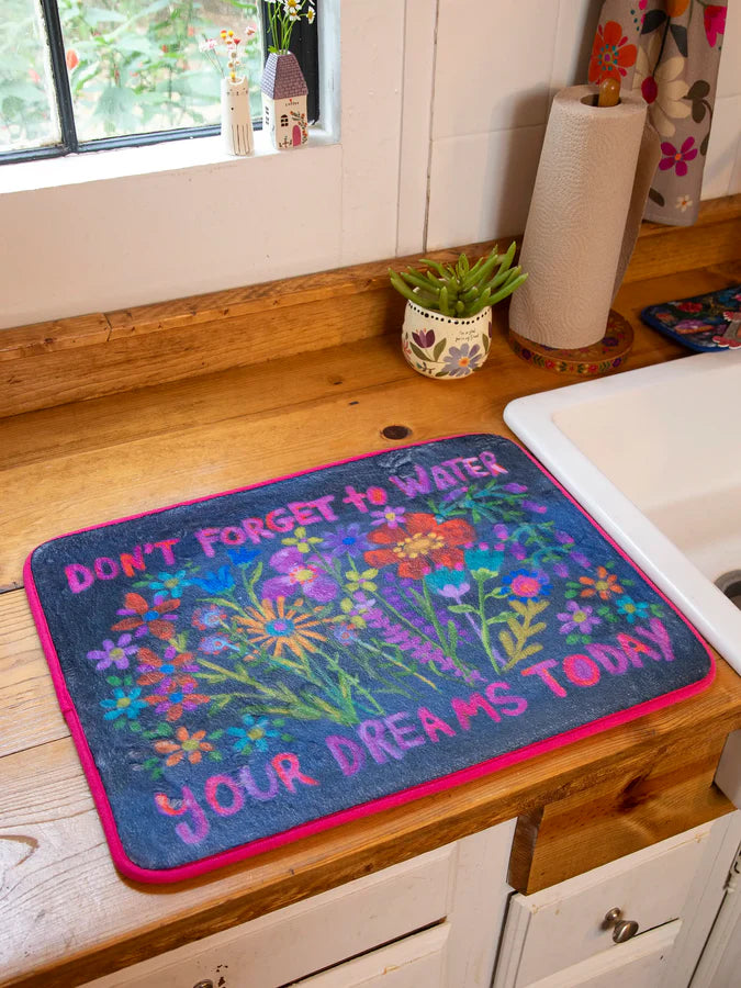 Natural Life Reversible Dish Drying Mat-Don't Forget