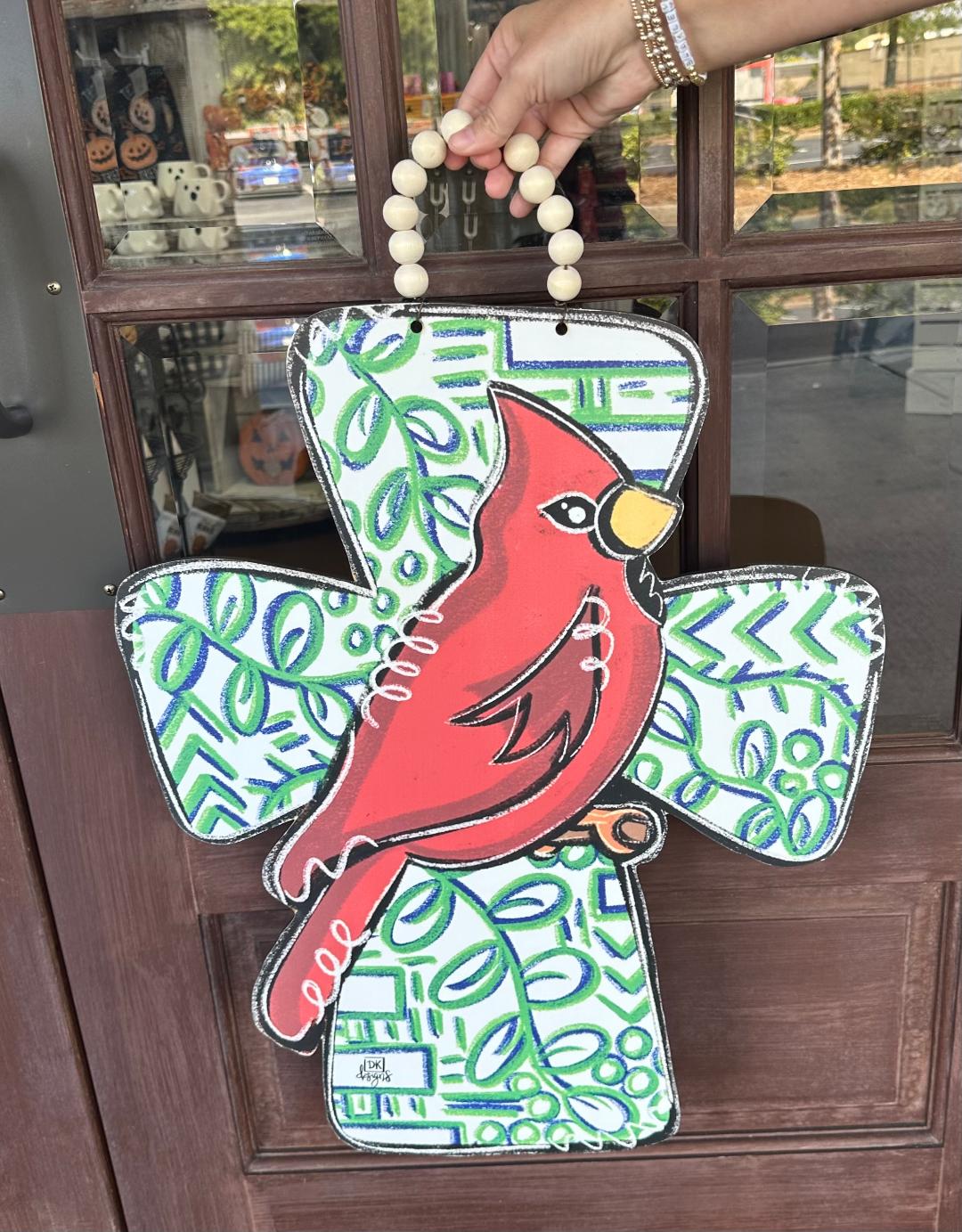 DK Designs Cardinal Cross Door Hanger